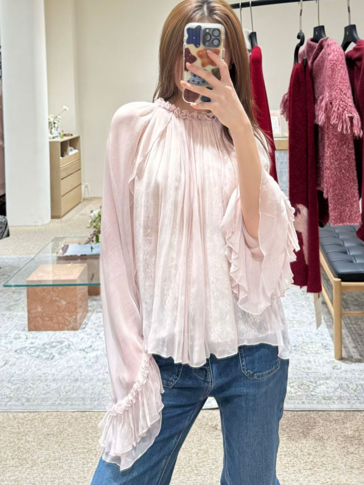 Women'S Fashion For Summer 2026 - 레이스 러플 루즈핏 탑, 스타일리시하고 고급스러운
