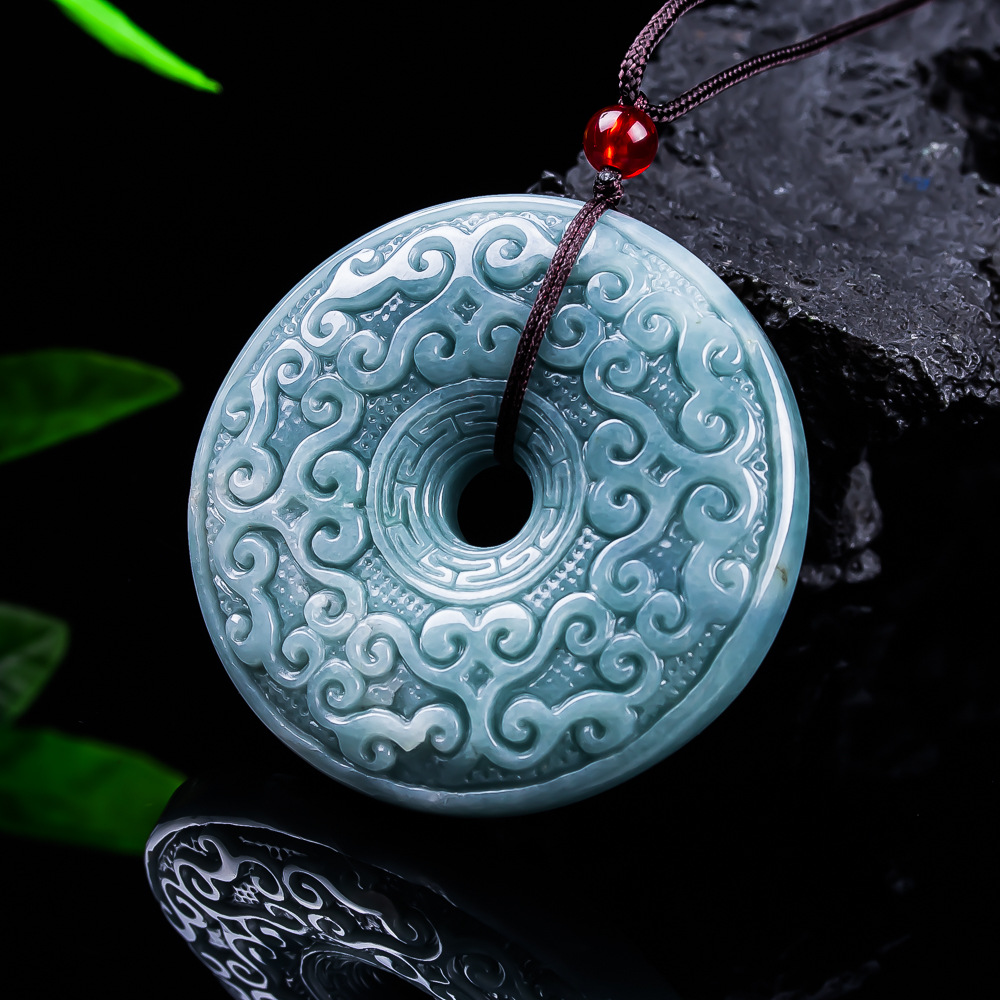 Women'S Fashion Gifts - 천연 버마산 경옥 꽃 펜던트 목걸이