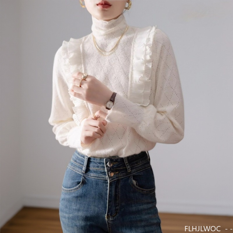 Women'S Fashion Designer Clothes - 프렌치 디자인 터틀넥 탑 블라우스 새해