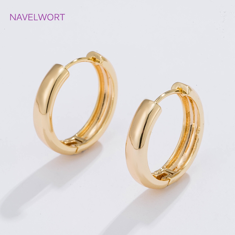 Women'S Fashion Earrings - 6가지 사이즈의 금도금 원형 후프 귀걸이