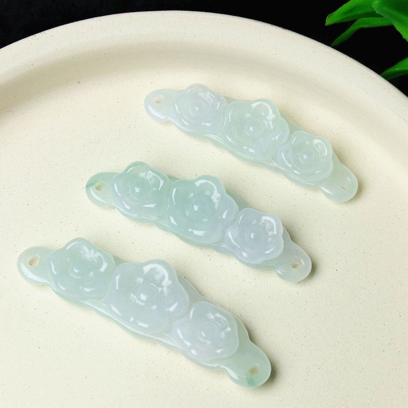 Women'S Fashion Gifts - 1pc 천연 경옥 에메랄드 꽃 핸드