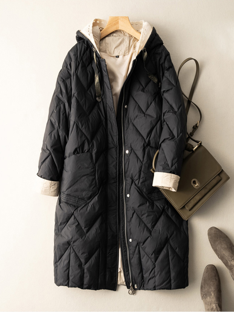 Women'S Fashion Quilted Jacket - SEDUTMO 여성용 긴 겨울 덕 다운