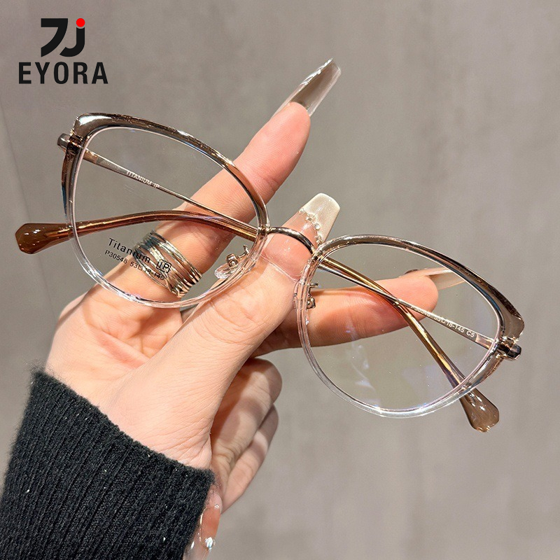 Women'S Fashion Glasses With Clear Lenses - EYORA 여성용 소형 프레임 캣아이 패션