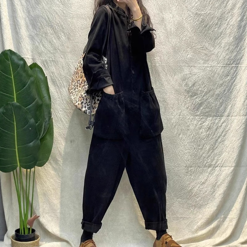 Women'S Fashion Utility Belt - 캐주얼 여성 점프수트 카고 루즈 와이드