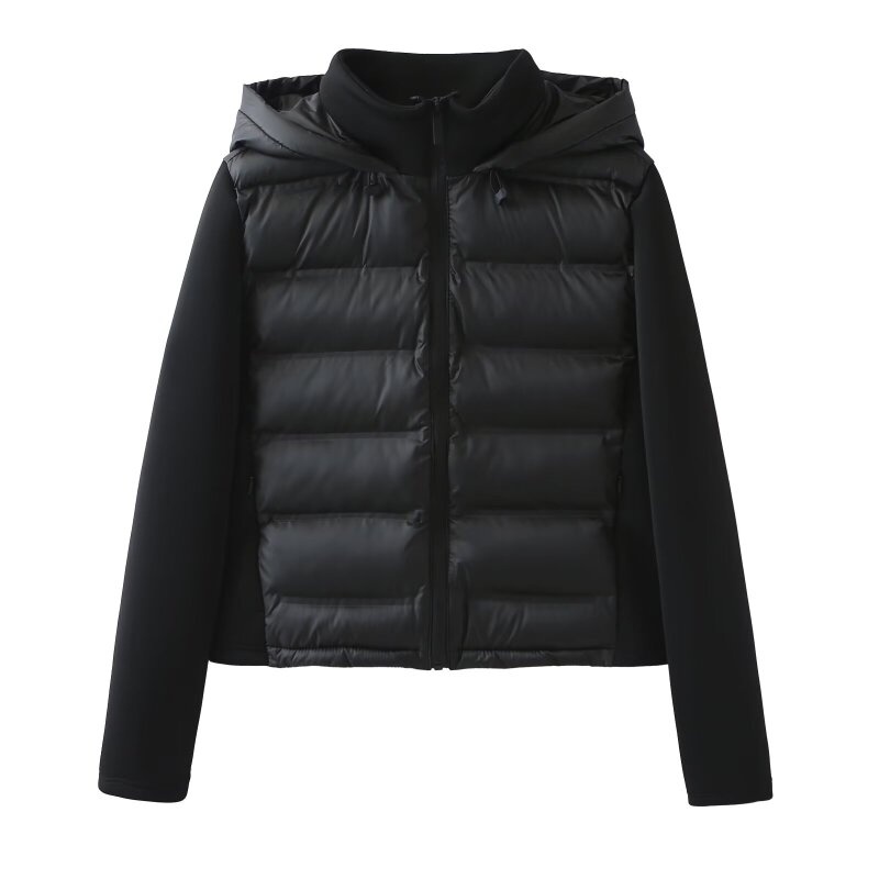 Women'S Fashion Quilted Jacket - 여성 가을 캐주얼 패치워크 후드 코튼
