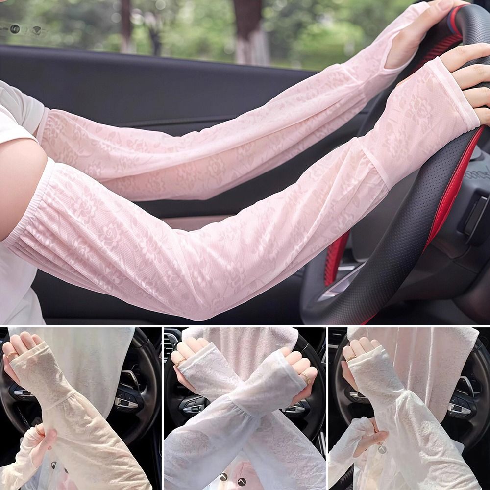 Women Fashion Gloves - 패션 레이스 아이스 실크 슬리브 긴