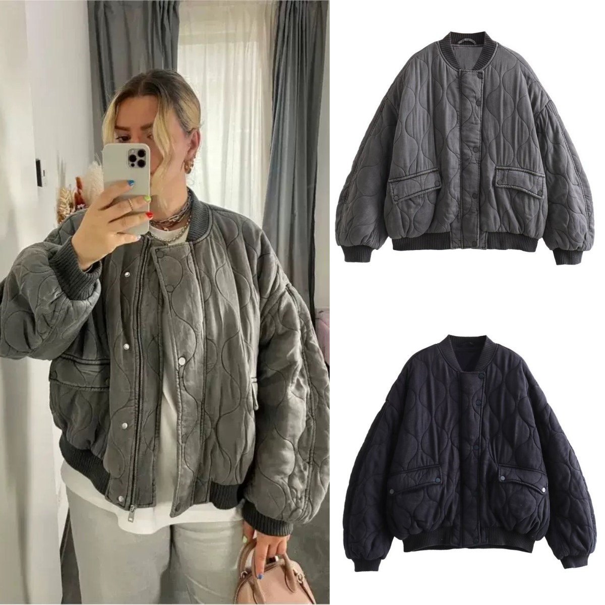 Women'S Fashion Quilted Jacket - 2025년 여성용 신상 빈티지 워싱 레트로