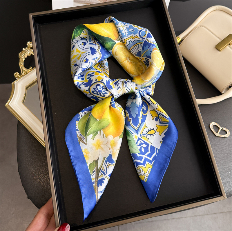 Women Fashion Necktie - 2026년 신상 과일 프린트 실크 스카프