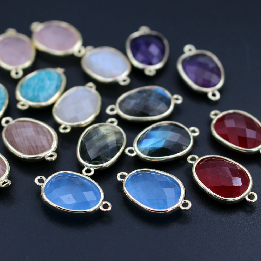 Women'S Fashion Earrings - 10pcs 패션면 처리 된 천연 돌
