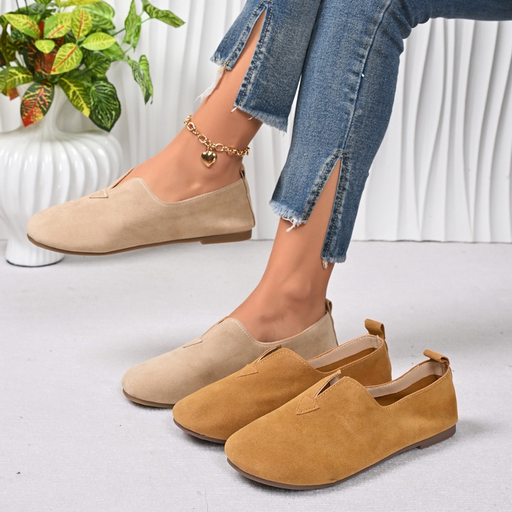 Women'S Fashion Quick Delivery - 여성용 플랫 슈즈 슬립온 라운드 토