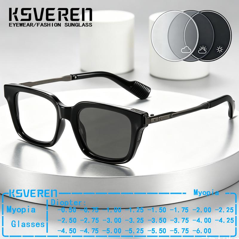 Women'S Fashion Glasses With Clear Lenses - 럭셔리 디자인 사각형 포토크로믹 근시 안경