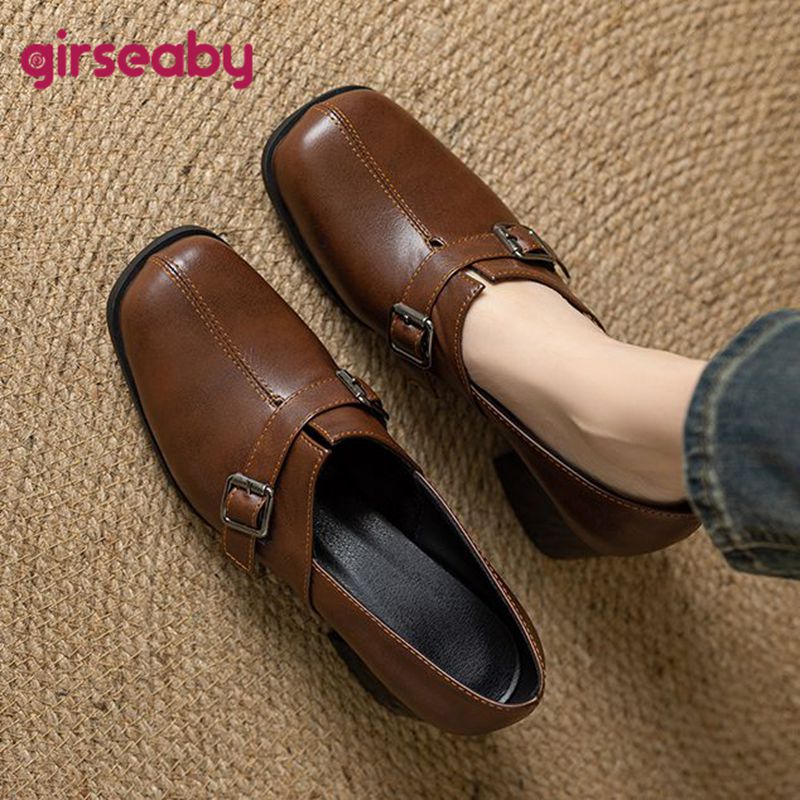 Women Fashion Designer - Girseaby 빈티지 여성 펌프 스퀘어 발가락