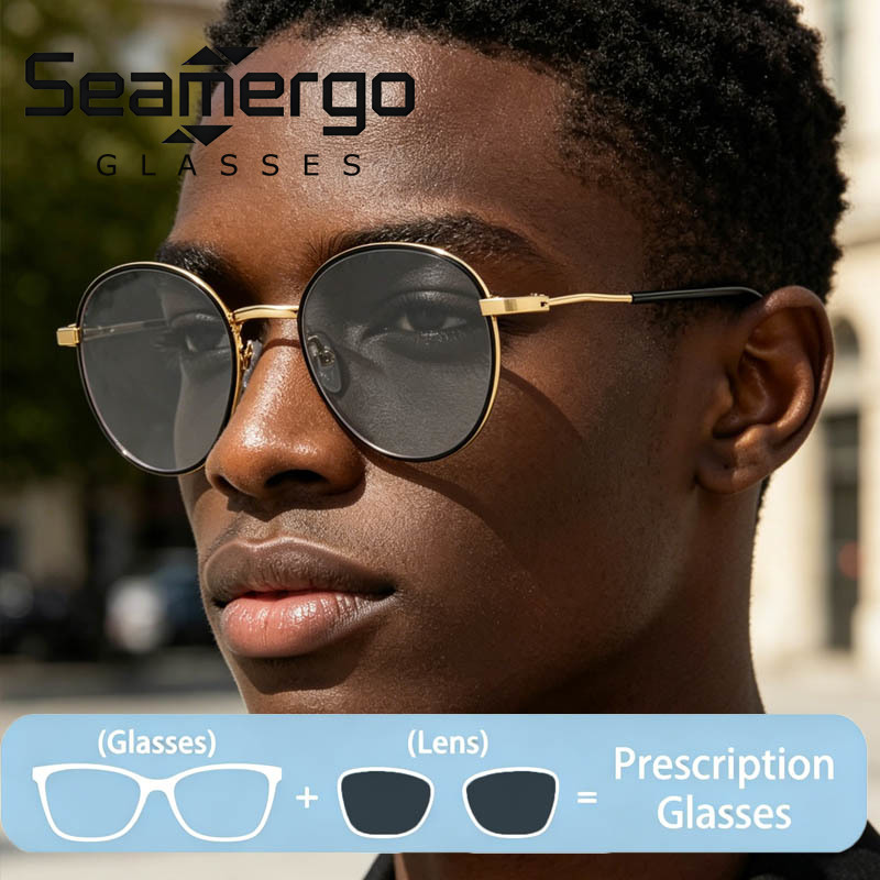 Women'S Fashion Glasses With Clear Lenses - SEAMERGO 라운드 프레임 맞춤형 근시 여성