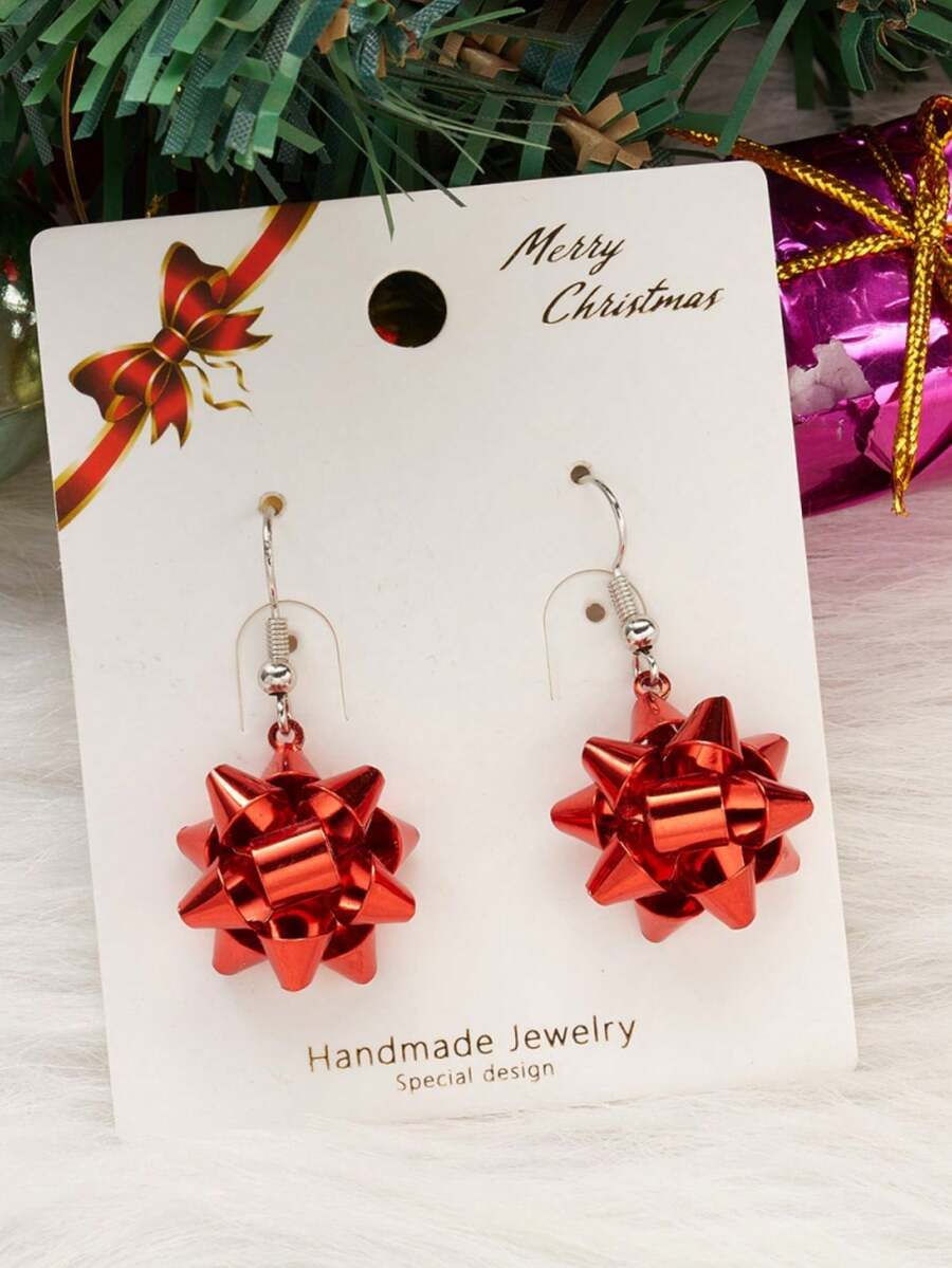1쌍의 세련된 맞춤형 레드 메탈 디자인 여성용 귀걸이, - Women'S Fashion Earrings 리뷰 및 가격
