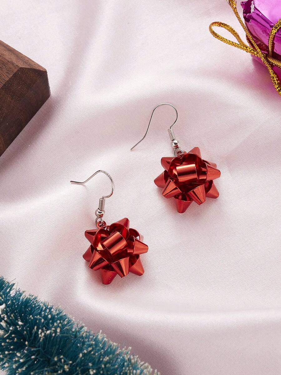 1쌍의 세련된 맞춤형 레드 메탈 디자인 여성용 귀걸이, - Women'S Fashion Earrings 리뷰 및 가격