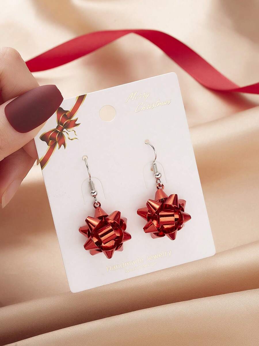 1쌍의 세련된 맞춤형 레드 메탈 디자인 여성용 귀걸이, - Women'S Fashion Earrings 리뷰 및 가격