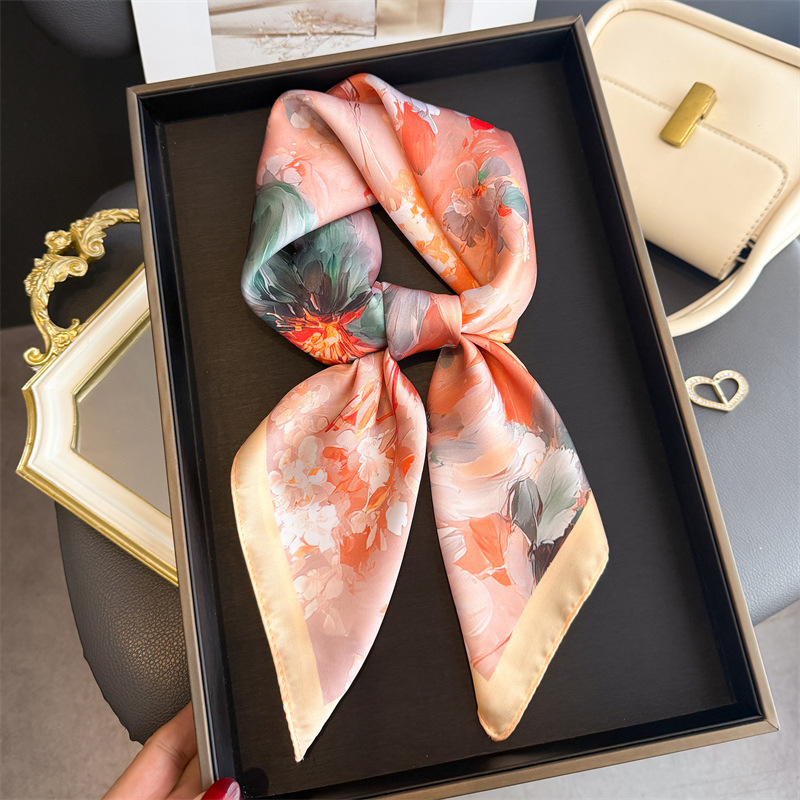 2026년 신상 플로럴 프린트 실크 스카프 여성용 헤드 - Women Fashion Necktie 리뷰 및 가격