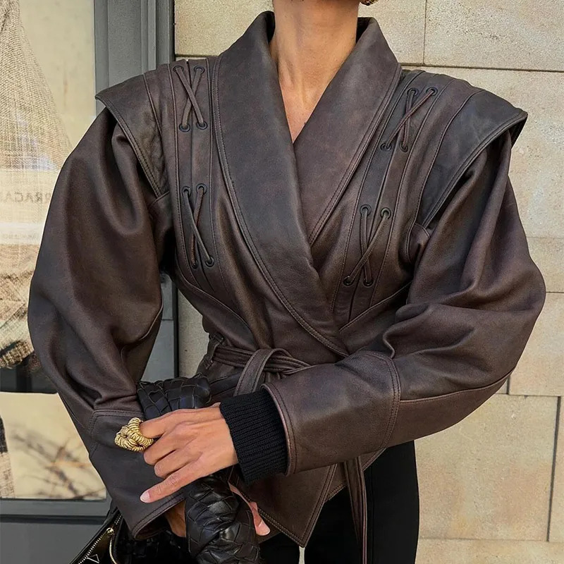 스트리트웨어 여성 가을 가죽 자켓 패션 레이스업 숏 코 - Women'S Fashion Quilted Jacket 리뷰 및 가격