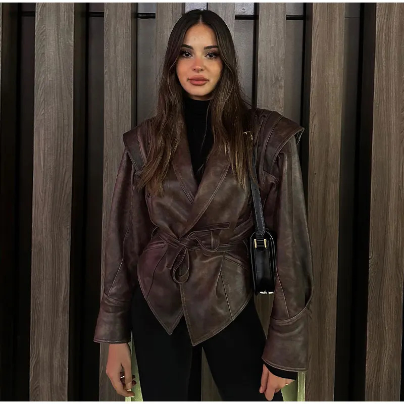 스트리트웨어 여성 가을 가죽 자켓 패션 레이스업 숏 코 - Women'S Fashion Quilted Jacket 리뷰 및 가격