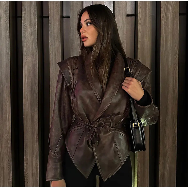 스트리트웨어 여성 가을 가죽 자켓 패션 레이스업 숏 코 - Women'S Fashion Quilted Jacket 리뷰 및 가격