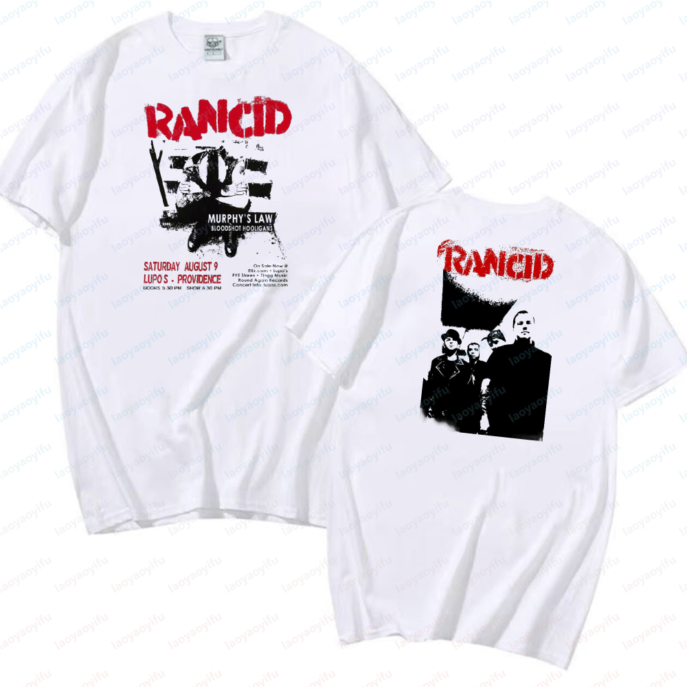 Rancid 양면 프린트 티셔츠 반항적인 펑크 유니섹스 - Women'S Fashion Edgy 리뷰 및 가격