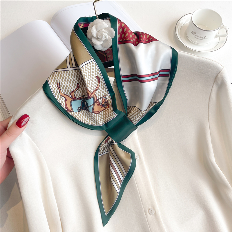 여성용 스트라이프 프린트 실크 스카프, 럭셔리 용수철  - Women Fashion Necktie 리뷰 및 가격