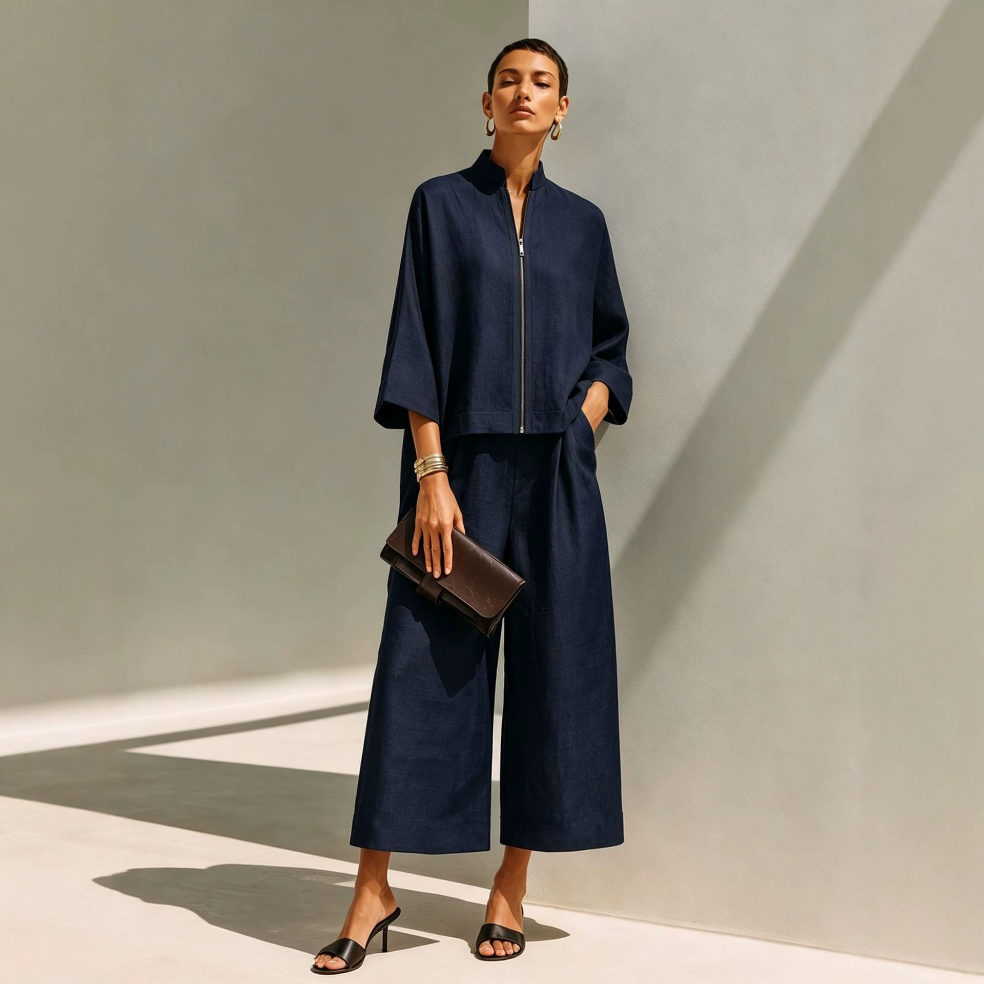 새로운 여성 패션 봄 가을 린넨 투피스 세트 스탠드 칼 - Women'S Fashion Quarter Zip 리뷰 및 가격