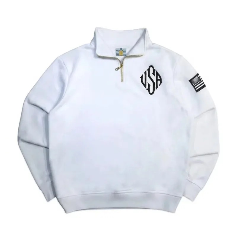쿼터 지퍼 스웨트셔츠 Y2K 네이비 블루 미국 자수 미 - Women'S Fashion Quarter Zip 리뷰 및 가격