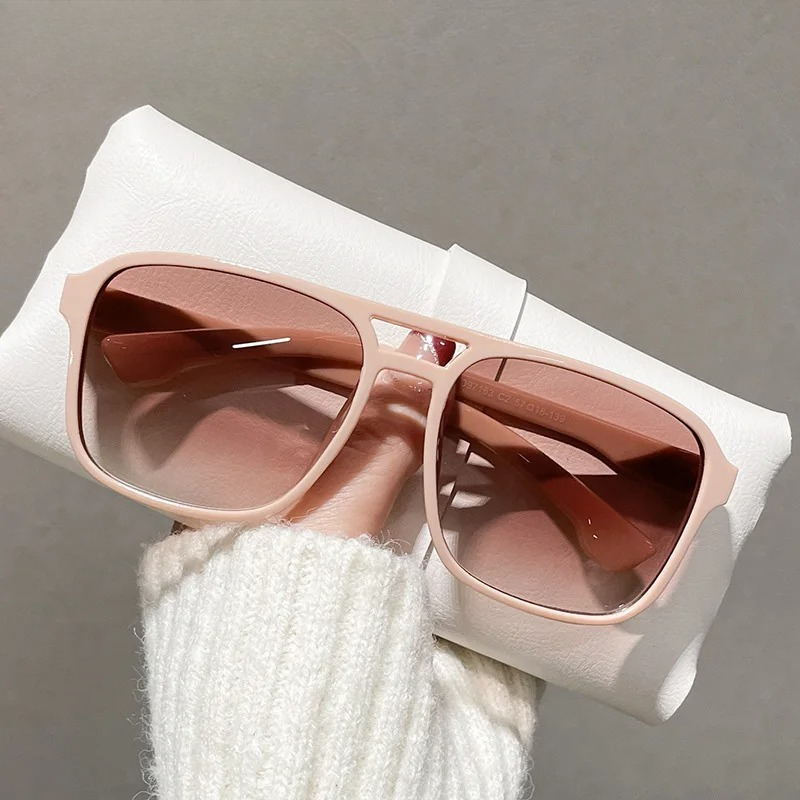 스퀘어 더블 브리지 선글라스 여성 레트로 쉐이드 UV4 - Women Fashion Glasses 리뷰 및 가격