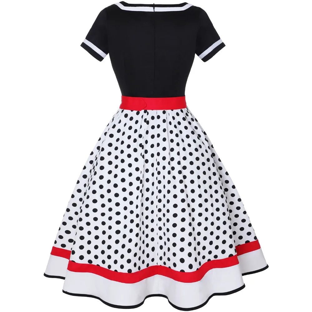 빈티지 브이넥 반팔 스윙 드레스 50년대 여성 레트로  - Women'S Fashion Of The 50S 리뷰 및 가격
