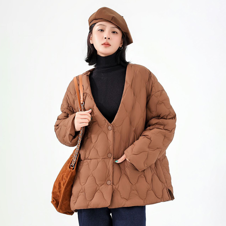 겨울용 가벼운 따뜻한 싱글 브레스트 재킷 여성 패션 빅 - Women'S Fashion Quilted Jacket 리뷰 및 가격