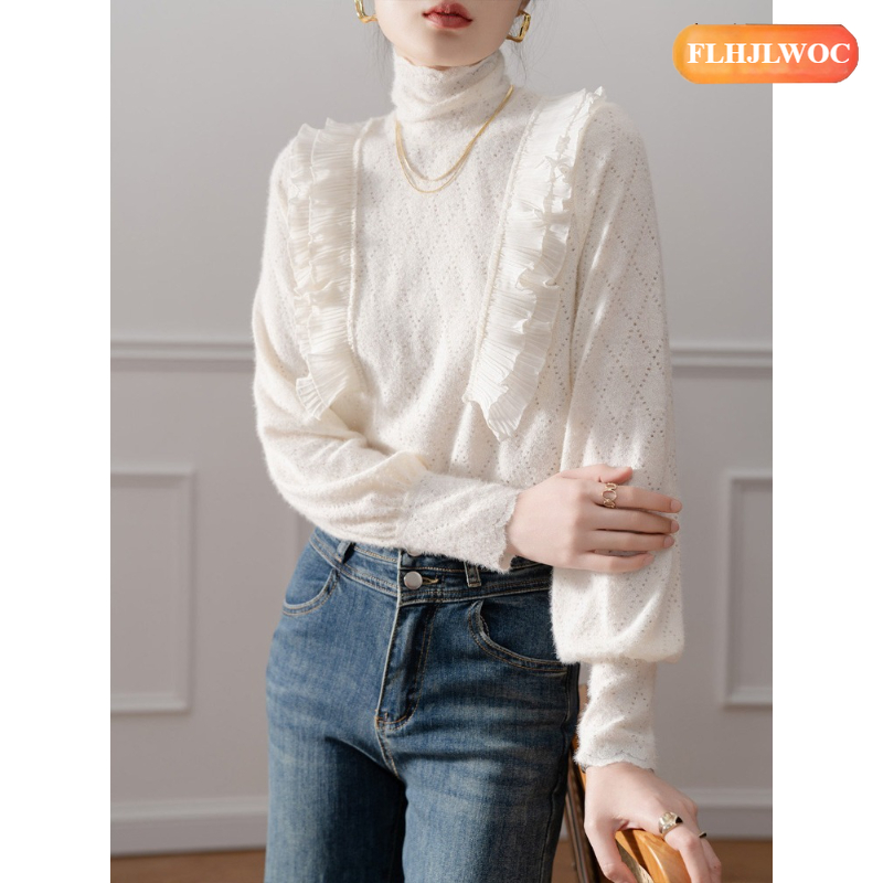 프렌치 디자인 터틀넥 탑 블라우스 새해 2026 봄 겨 - Women'S Fashion Designer Clothes 리뷰 및 가격