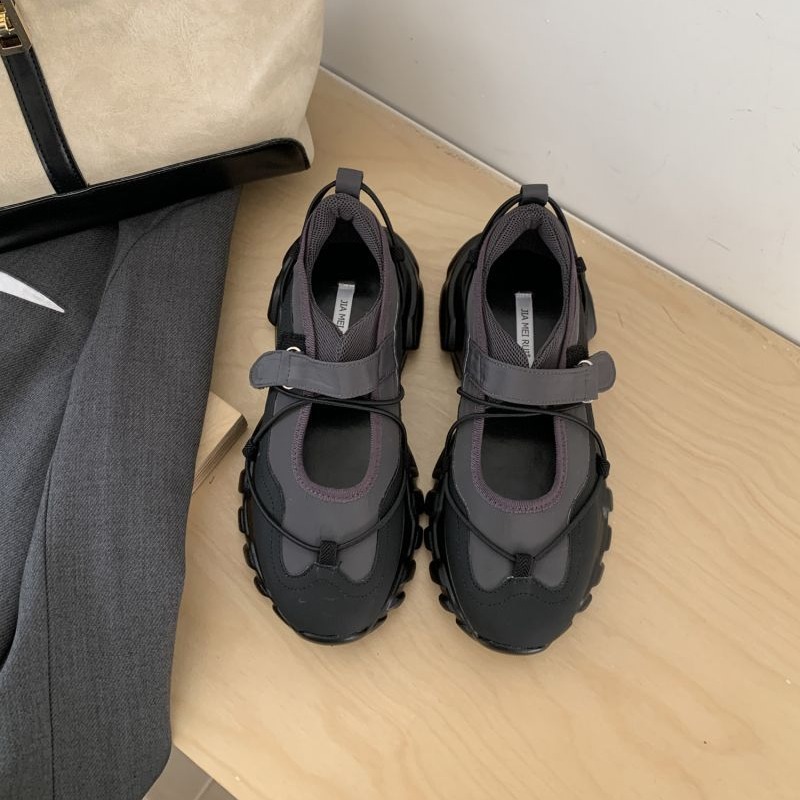 여성용 스포티한 청키 플랫폼 메리 제인 슈즈, 투톤 조 - Women'S Fashion Velcro Sneakers 리뷰 및 가격