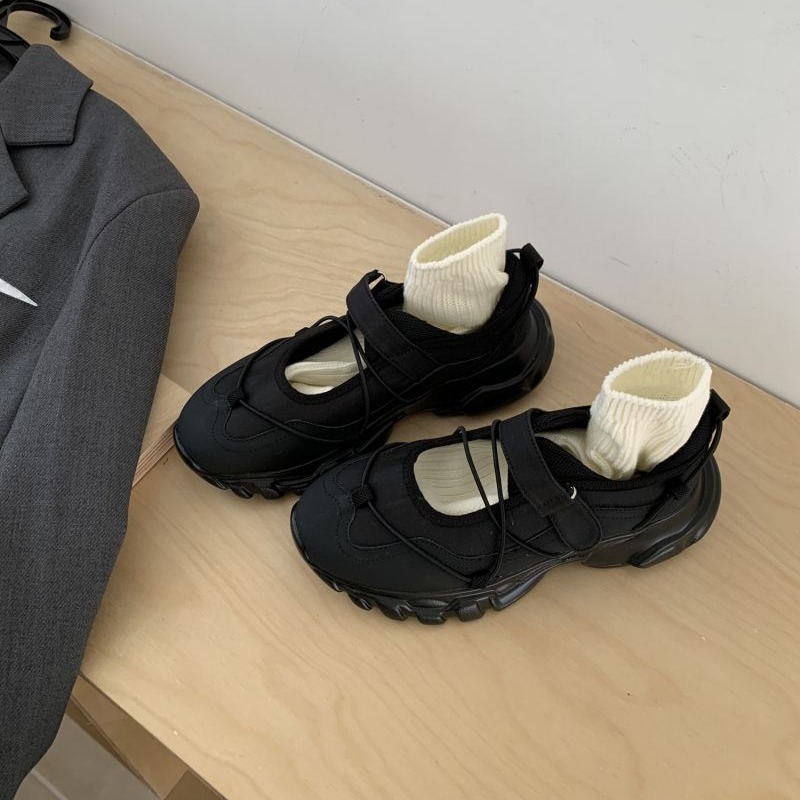 여성용 스포티한 청키 플랫폼 메리 제인 슈즈, 투톤 조 - Women'S Fashion Velcro Sneakers 리뷰 및 가격