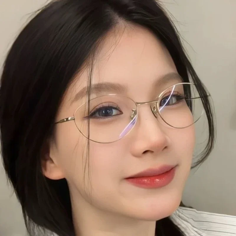 유니섹스 초경량 패션 고양이 눈 근시 안경 타원형 금속 - Women'S Fashion Glasses With Clear Lenses 리뷰 및 가격