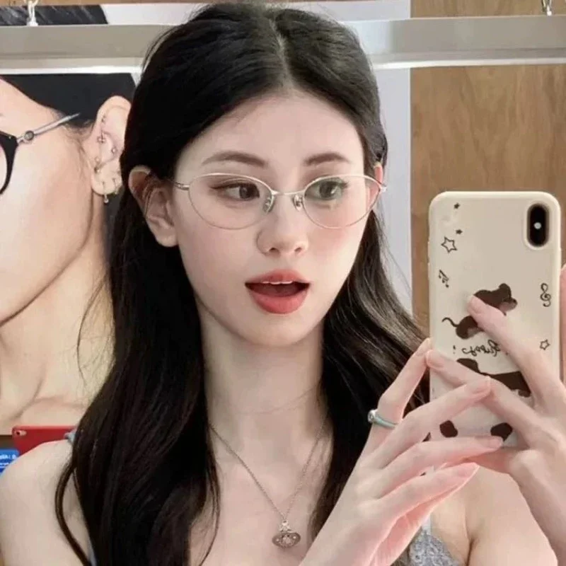 유니섹스 초경량 패션 고양이 눈 근시 안경 타원형 금속 - Women'S Fashion Glasses With Clear Lenses 리뷰 및 가격