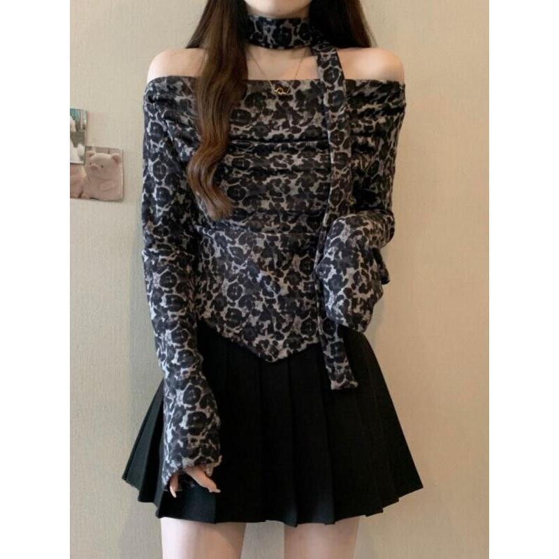레오파드 프린트 반팔 오프 숄더 리본 디자인 여성용 레 - Women'S Fashion Designer Clothes 리뷰 및 가격