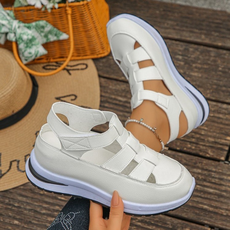 여성 플랫폼 스니커즈 샌들 속이 빈 컷아웃 벨크로 스트 - Women'S Fashion Velcro Sneakers 리뷰 및 가격