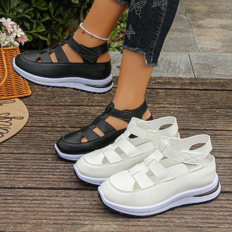 여성 플랫폼 스니커즈 샌들 속이 빈 컷아웃 벨크로 스트 - Women'S Fashion Velcro Sneakers 리뷰 및 가격