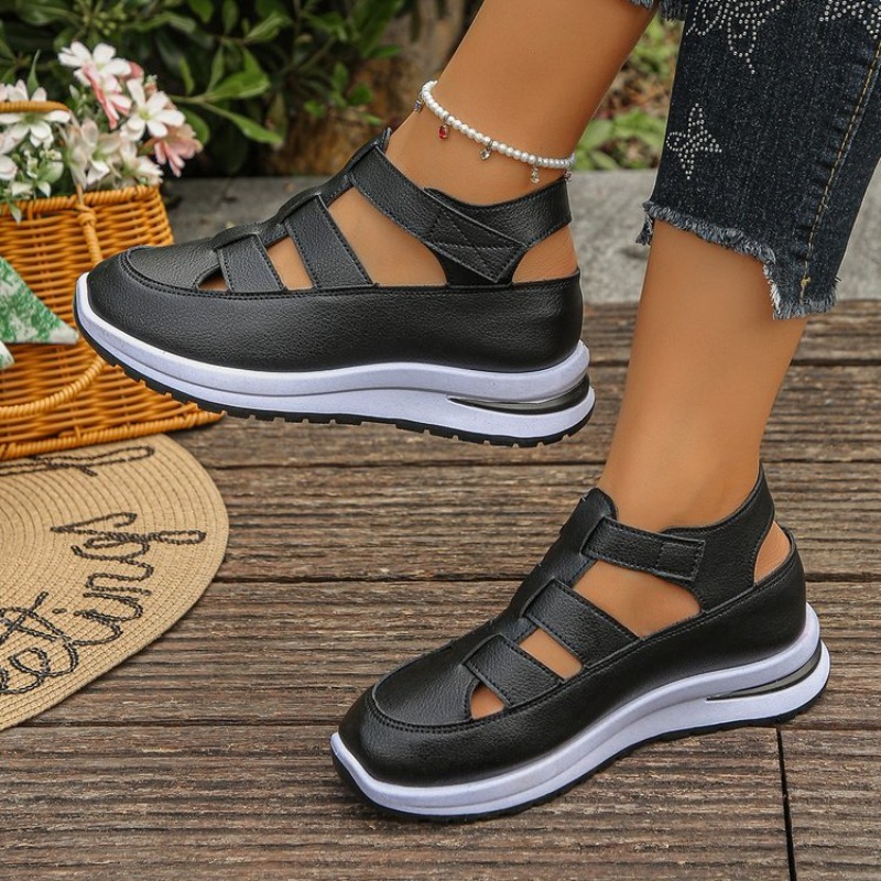 여성 플랫폼 스니커즈 샌들 속이 빈 컷아웃 벨크로 스트 - Women'S Fashion Velcro Sneakers 리뷰 및 가격
