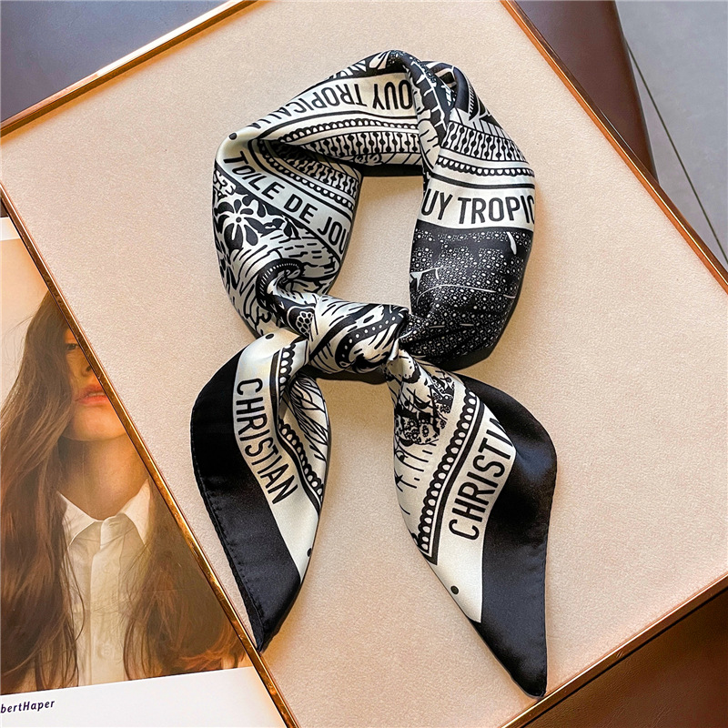 편지 인쇄 실크 새틴 손수건 여성 럭셔리 디자인 넥타이 - Women Fashion Necktie 리뷰 및 가격