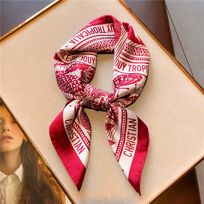 편지 인쇄 실크 새틴 손수건 여성 럭셔리 디자인 넥타이 - Women Fashion Necktie 리뷰 및 가격