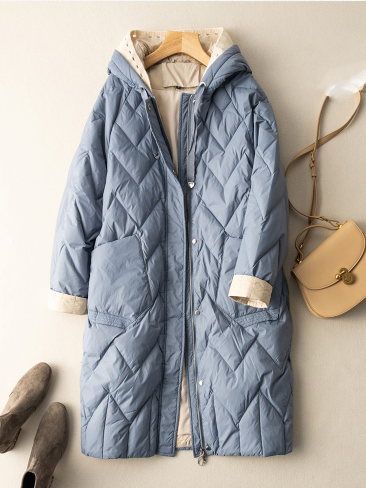 SEDUTMO 여성용 긴 겨울 덕 다운 재킷, 퀼트 따 - Women'S Fashion Quilted Jacket 리뷰 및 가격