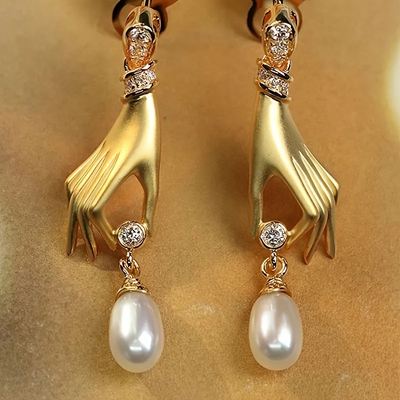 개인화 된 크리 에이 티브 팜 모조 진주 펜던트 귀걸이 - Women'S Fashion Earrings 리뷰 및 가격