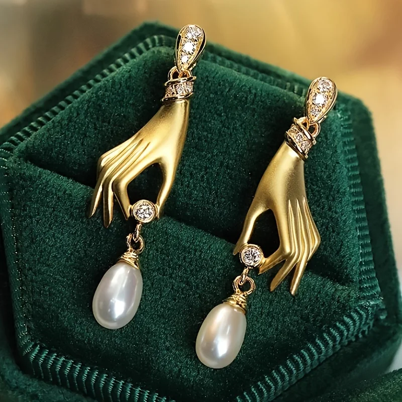 개인화 된 크리 에이 티브 팜 모조 진주 펜던트 귀걸이 - Women'S Fashion Earrings 리뷰 및 가격
