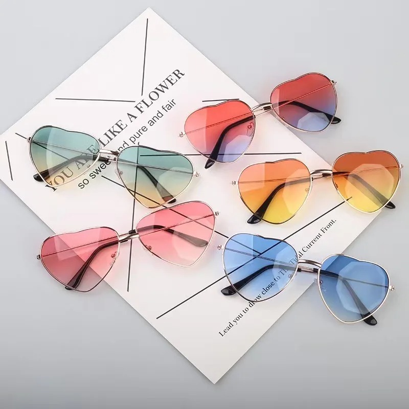 패션 하트 모양의 금속 선글라스 빈티지 트렌디 스트리트 - Women Fashion Glasses 리뷰 및 가격