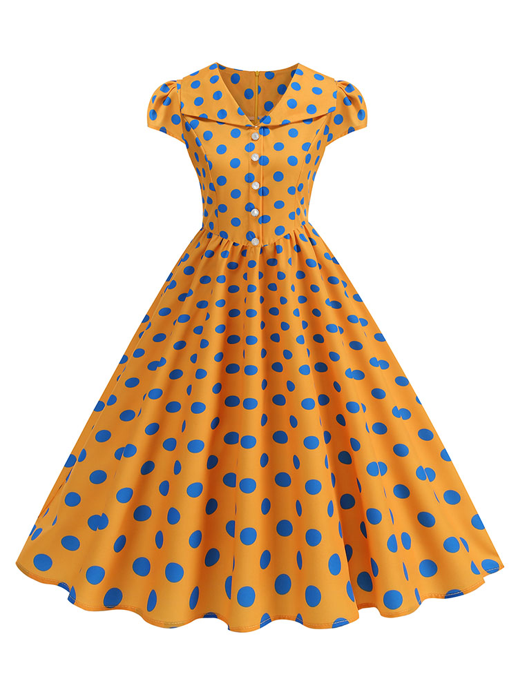 여성용 폴카 도트 여름 드레스 50년대 레트로 빈티지  - Women'S Fashion Of The 50S 리뷰 및 가격