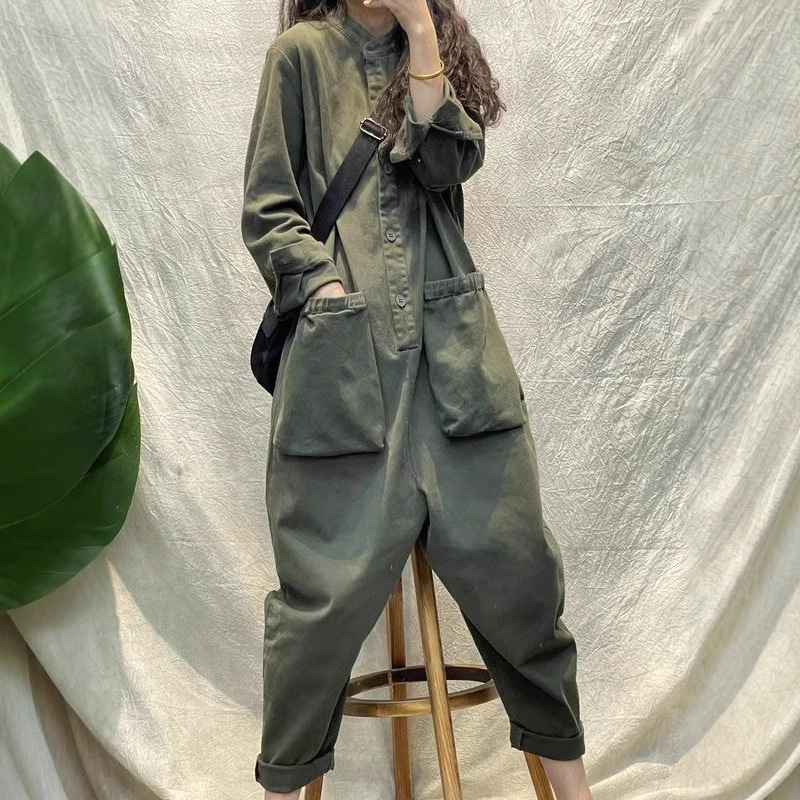 캐주얼 여성 점프수트 카고 루즈 와이드 레그 점프수트  - Women'S Fashion Utility Belt 리뷰 및 가격