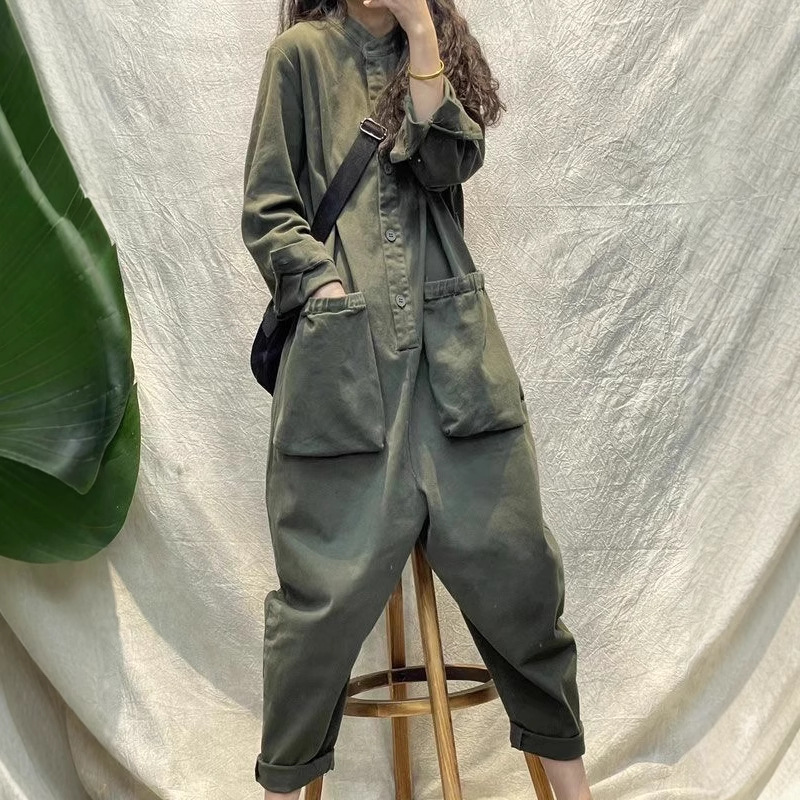 캐주얼 여성 점프수트 카고 루즈 와이드 레그 점프수트  - Women'S Fashion Utility Belt 리뷰 및 가격