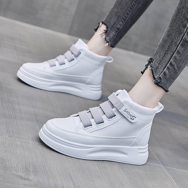 하이탑 화이트 스니커즈 2025 여성용 봄 가을 두꺼운 - Women'S Fashion Velcro Sneakers 리뷰 및 가격